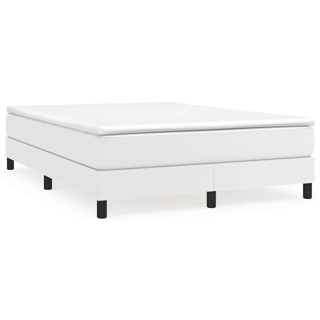 Vidaxl boxspring bed kunstleer wit 140x190 cm