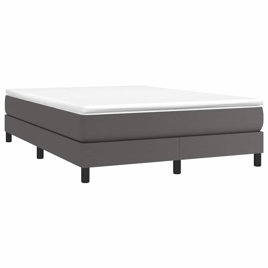 Vidaxl boxspring bed kunstleer grijs 140x190 cm