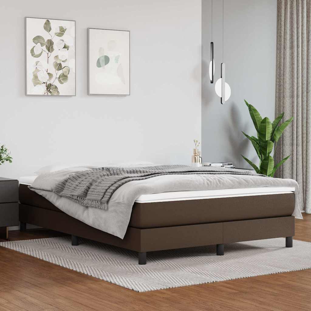 Vidaxl boxspring bed kunstleer bruin 140x200 cm