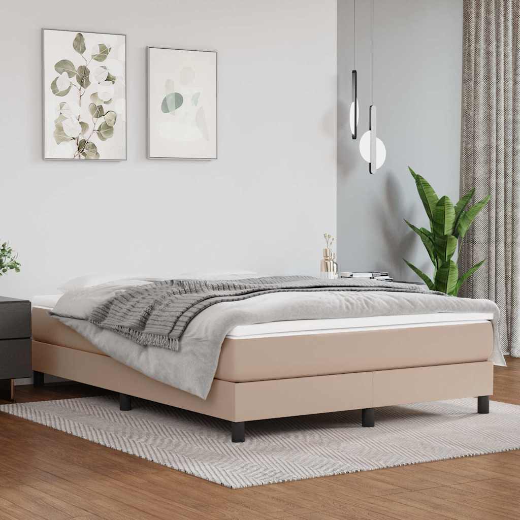 Vidaxl boxspring bed kunstleer cappuccinokleurig 140x200 cm