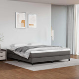 Vidaxl boxspring bed kunstleer grijs 160x200 cm