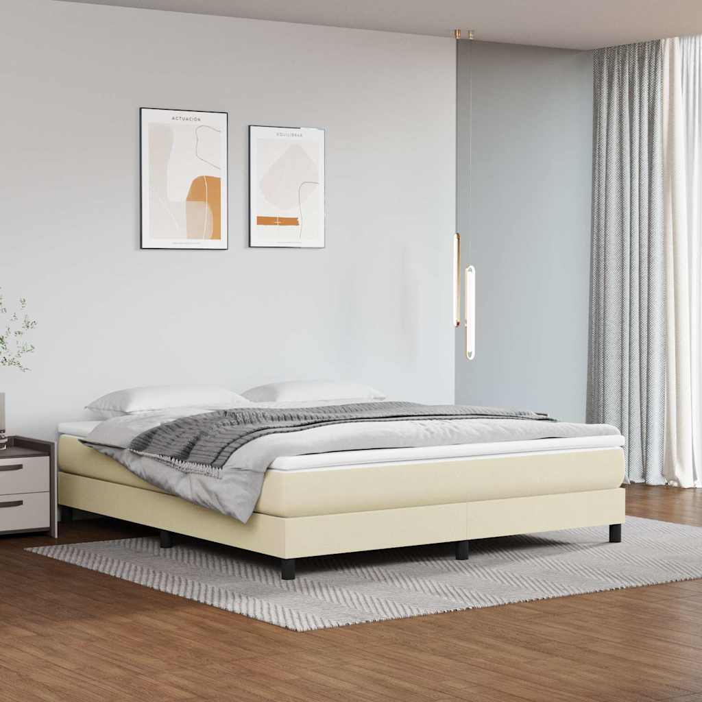 Vidaxl boxspring bed kunstleer crèmekleurig 180x200 cm