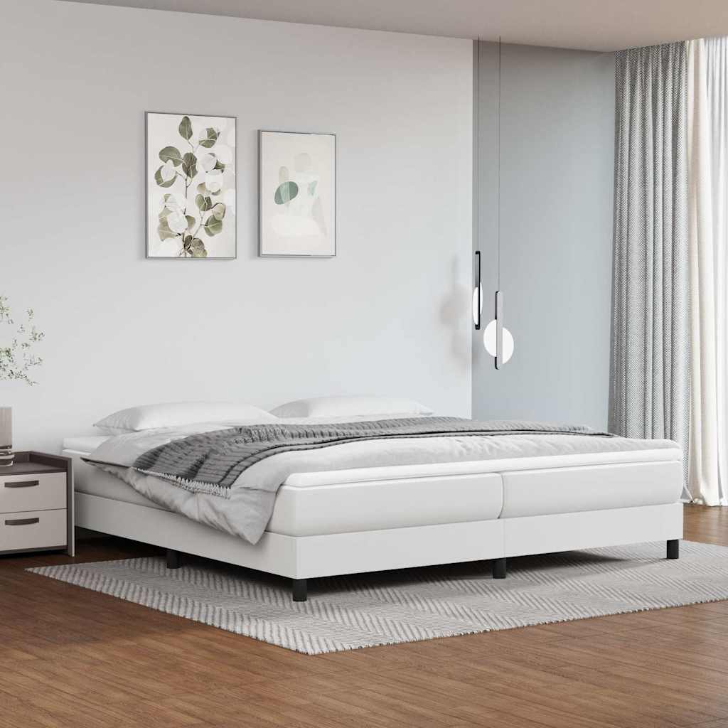 Vidaxl boxspring bed kunstleer wit 200x200 cm
