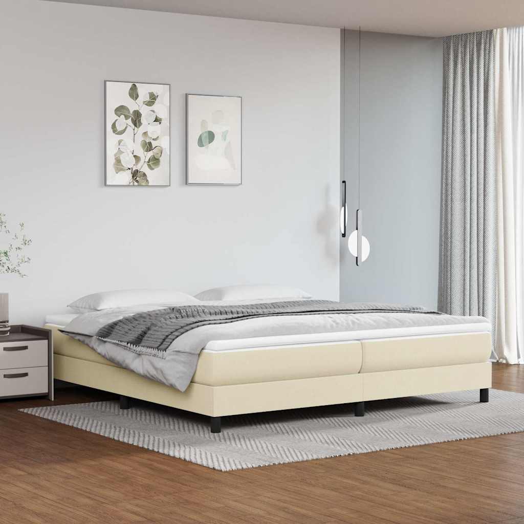 Vidaxl boxspring bed kunstleer crèmekleurig 200x200 cm