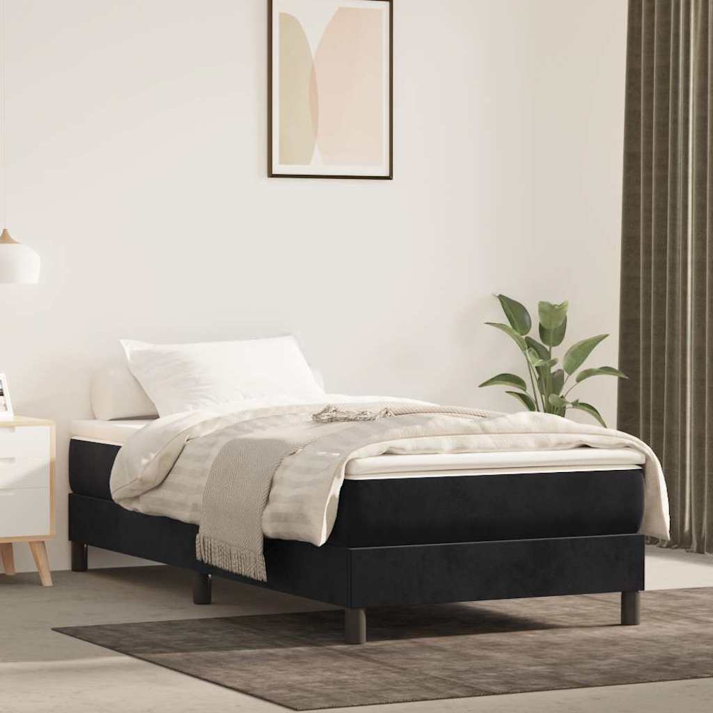 Vidaxl boxspring bed fluweel zwart 80x200 cm