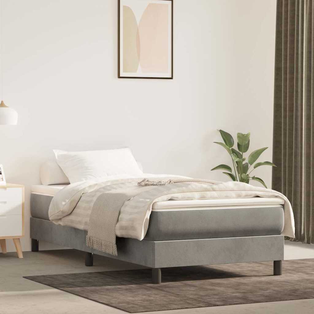 Vidaxl boxspring bed 90x190 cm fluweel lichtgrijs