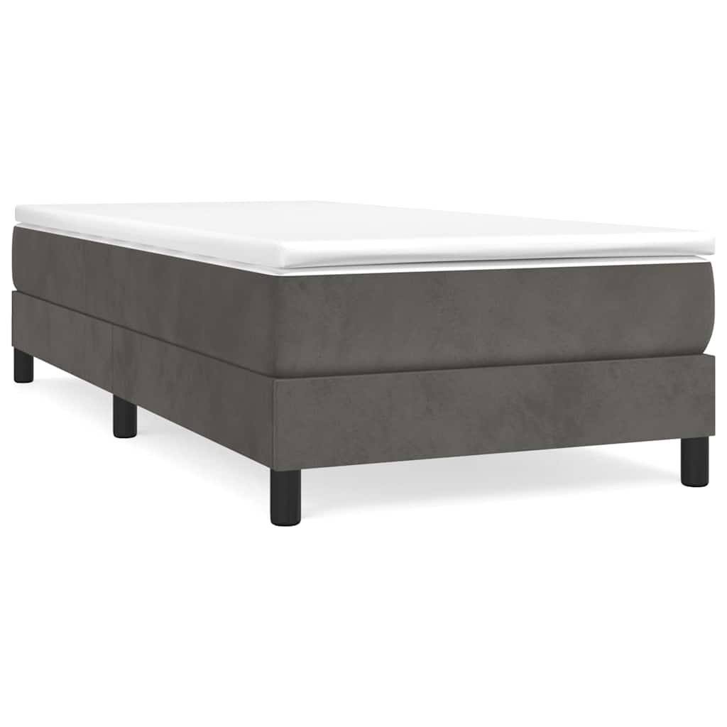 Vidaxl boxspring bed 90x200 cm fluweel donkergrijs