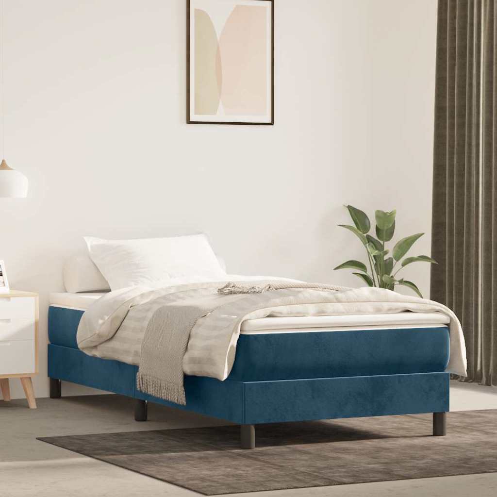 Vidaxl boxspring bed 90x200 cm fluweel donkerblauw