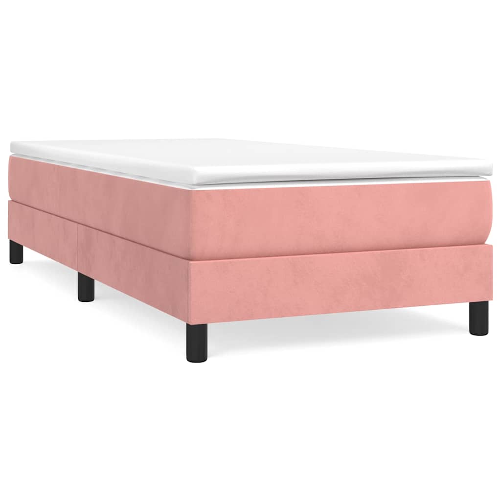 Vidaxl boxspring bed fluweel roze 90x200 cm