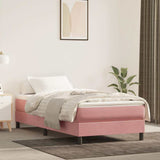 Vidaxl boxspring bed fluweel roze 90x200 cm