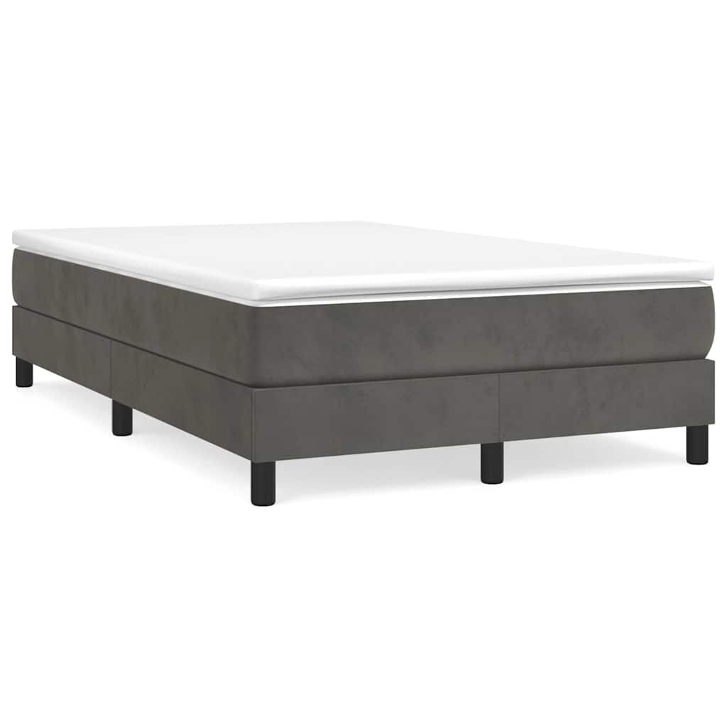 Vidaxl boxspring bed 120x200 cm fluweel donkergrijs