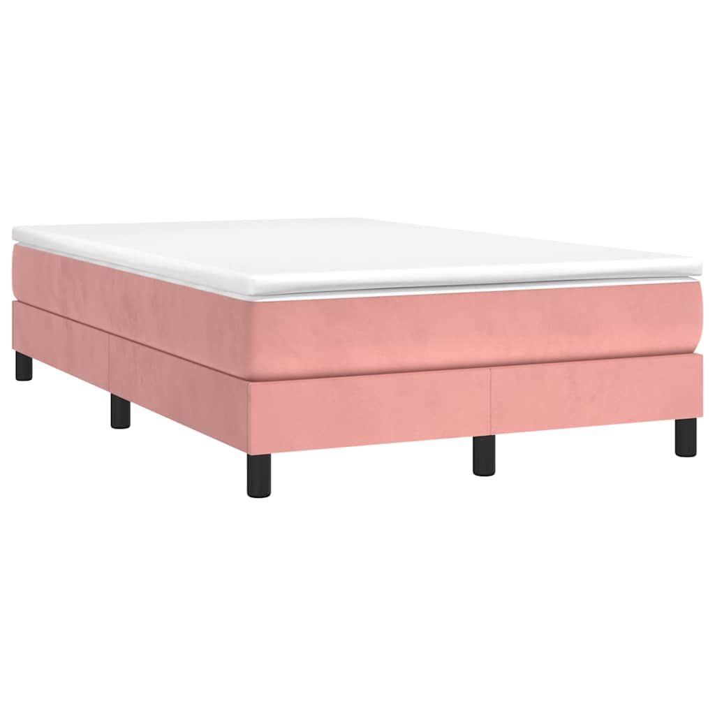 Vidaxl boxspring bed fluweel roze 120x200 cm