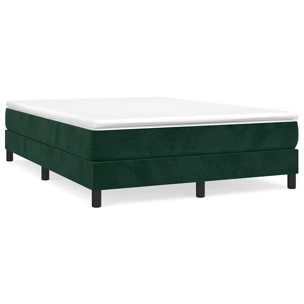 Vidaxl boxspring bed 140x190 cm fluweel donkergroen