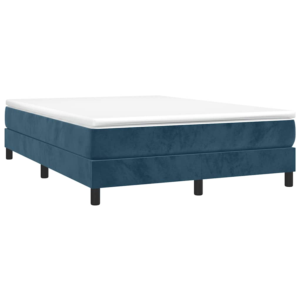 Vidaxl boxspring bed 140x190 cm fluweel donkerblauw