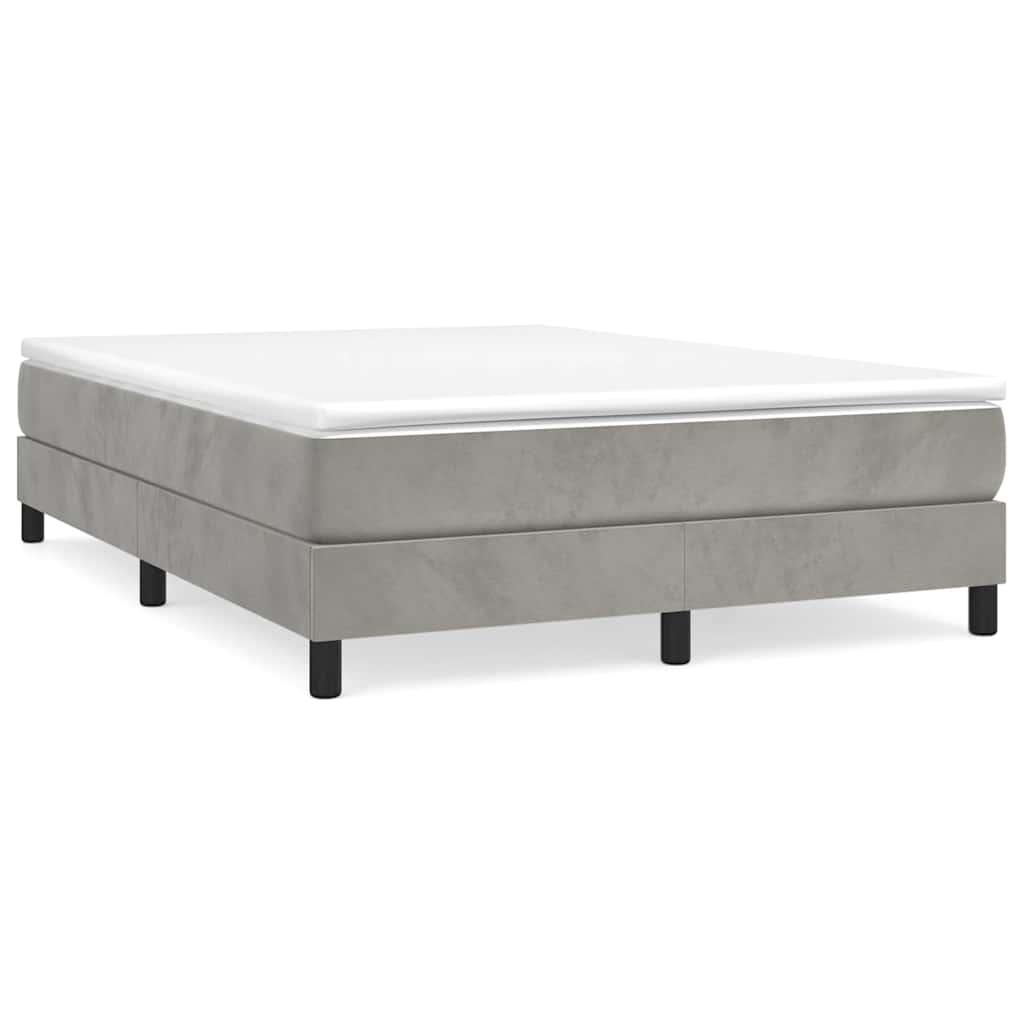 Vidaxl boxspring bed 140x200 cm fluweel lichtgrijs