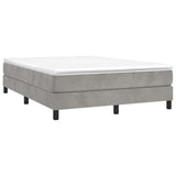 Vidaxl boxspring bed 140x200 cm fluweel lichtgrijs
