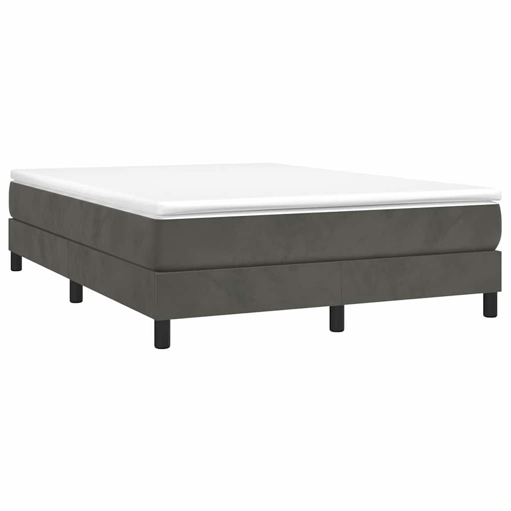 Vidaxl boxspring bed 140x200 cm fluweel donkergrijs