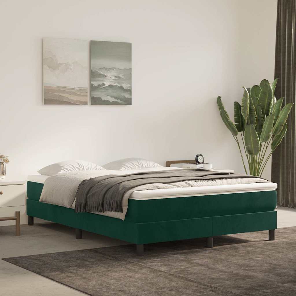 Vidaxl boxspring bed 140x200 cm fluweel donkergroen
