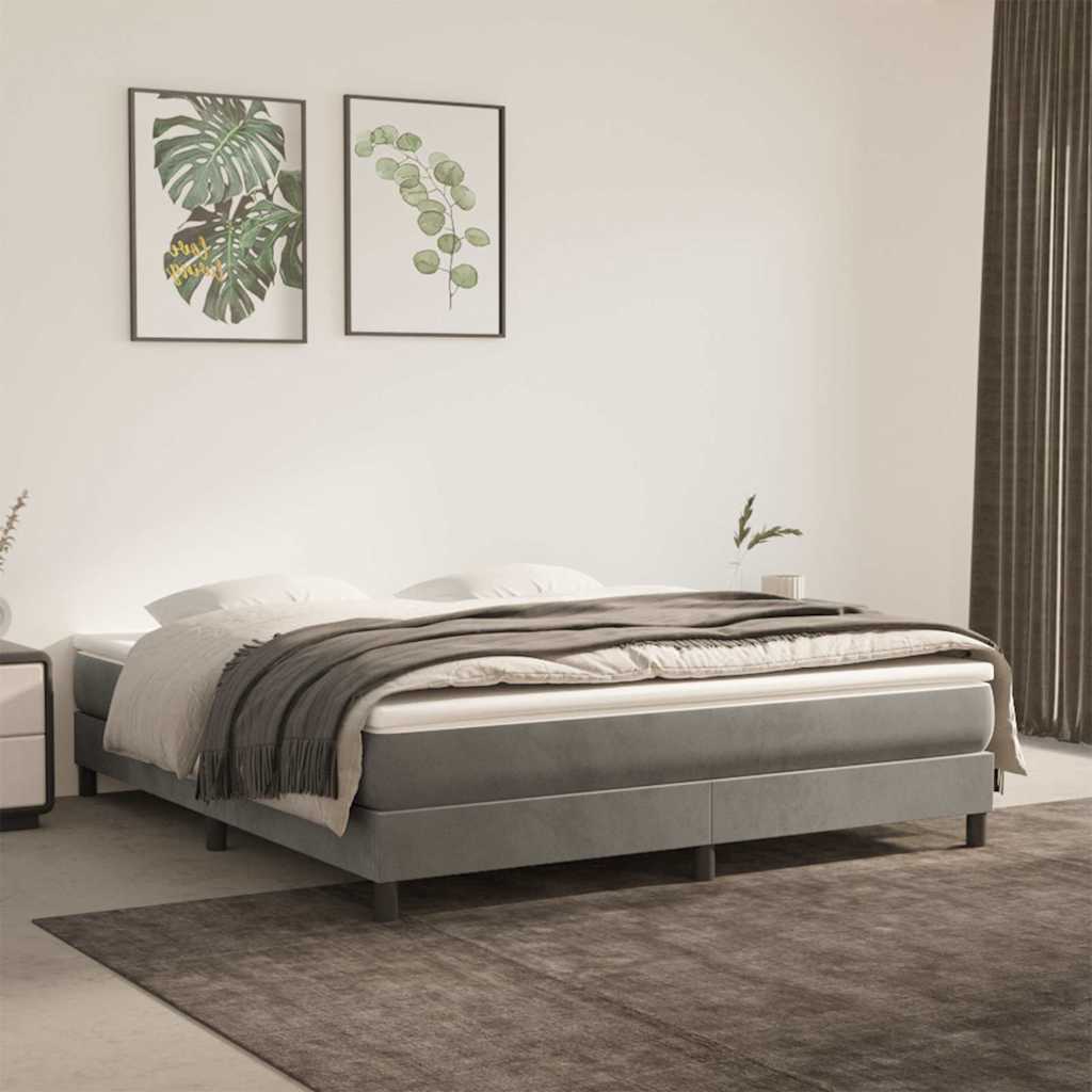 Vidaxl boxspring bed 180x200 cm fluweel lichtgrijs