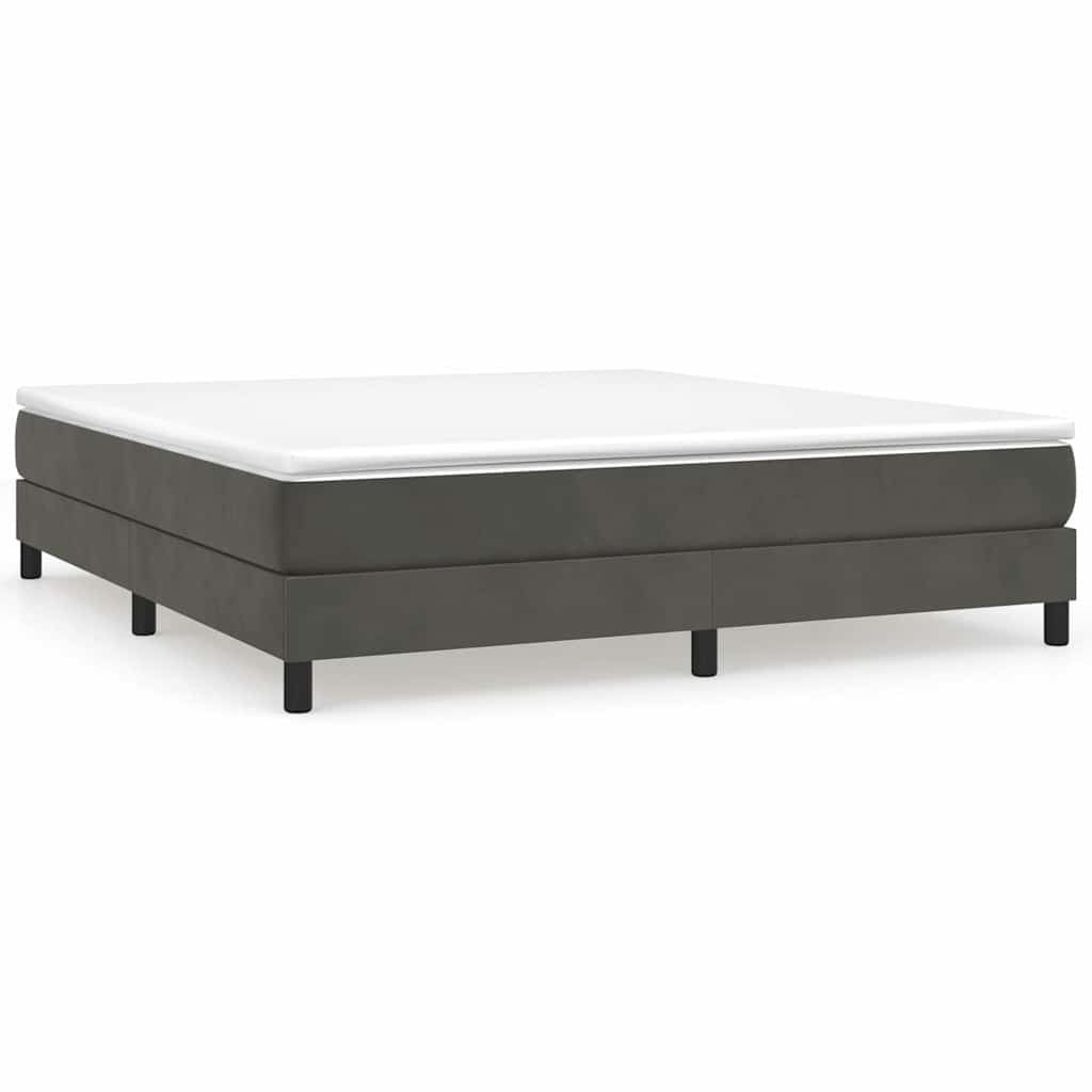 Vidaxl boxspring bed 180x200 cm fluweel donkergrijs