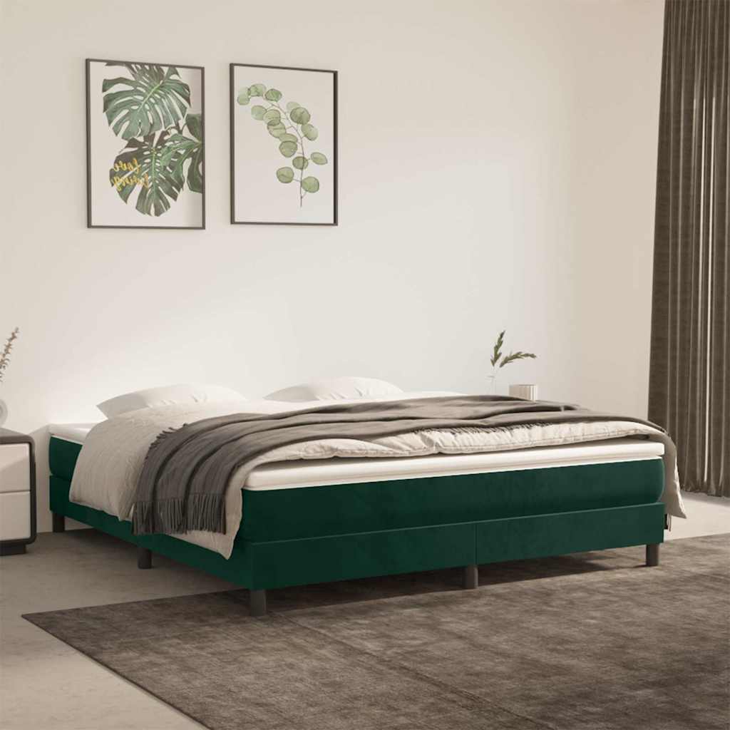 Vidaxl boxspring bed 180x200 cm fluweel donkergroen