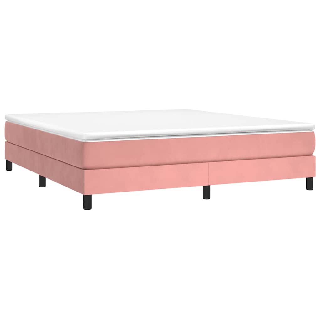 Vidaxl boxspring bed fluweel roze 180x200 cm