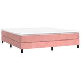 Vidaxl boxspring bed fluweel roze 180x200 cm