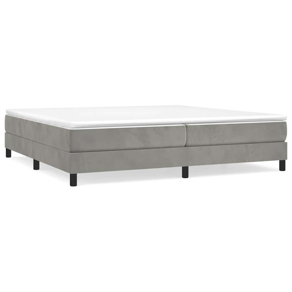 Vidaxl boxspring bed 200x200 cm fluweel lichtgrijs