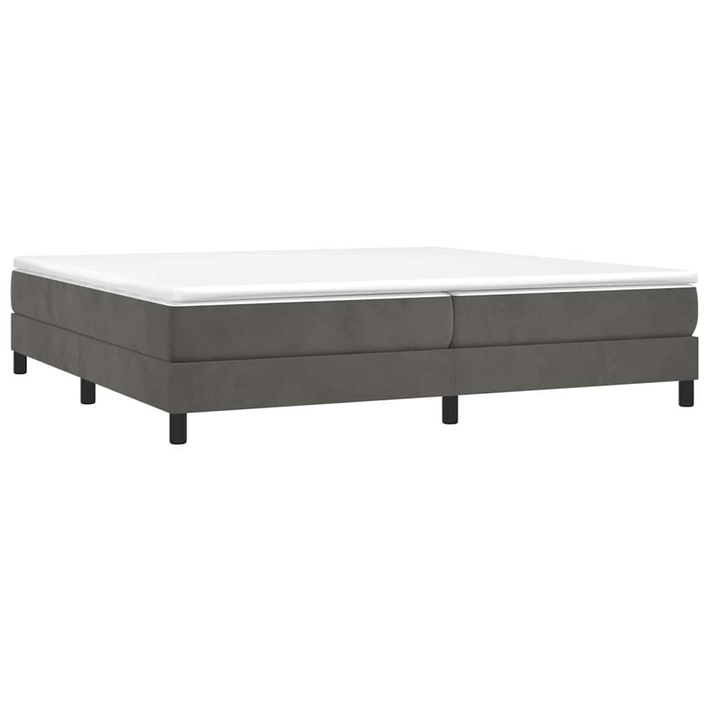 Vidaxl boxspring bed 200x200 cm fluweel donkergrijs