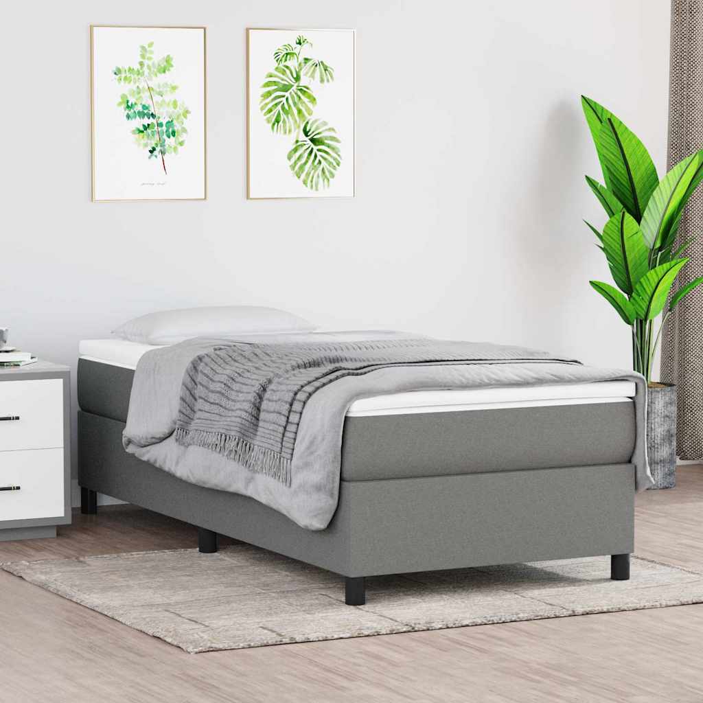 Vidaxl boxspring bed 90x200 cm stof donkergrijs
