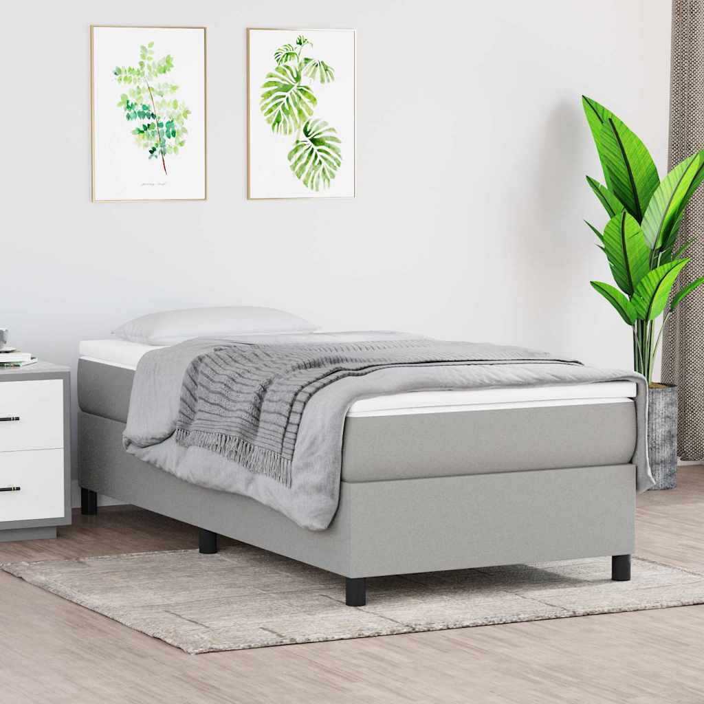 Vidaxl boxspring bed 100x200 cm stof lichtgrijs
