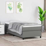Vidaxl boxspring bed 100x200 cm stof donkergrijs