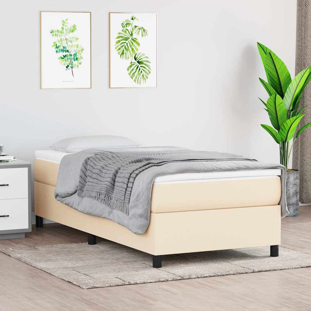 Vidaxl boxspring bed 100x200 cm stof crèmekleurig