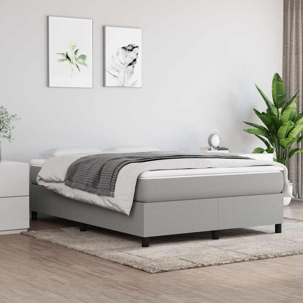Vidaxl boxspring bed stof lichtgrijs 140x200 cm