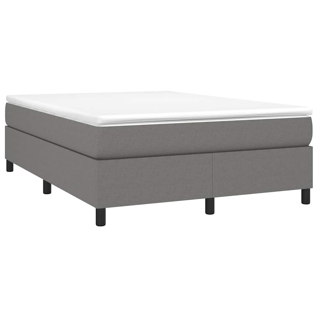 Vidaxl boxspring bed stof donkergrijs 140x200 cm