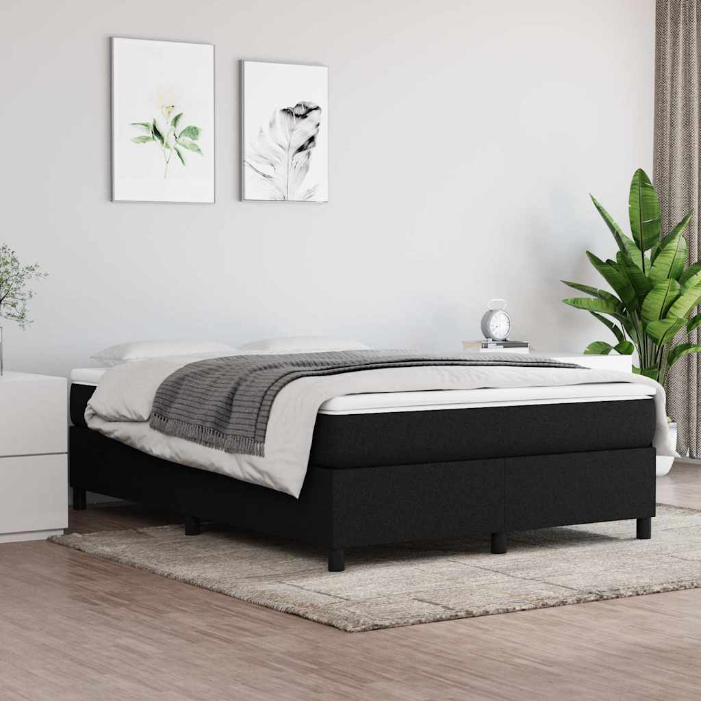 Vidaxl boxspring bed stof zwart 140x200 cm