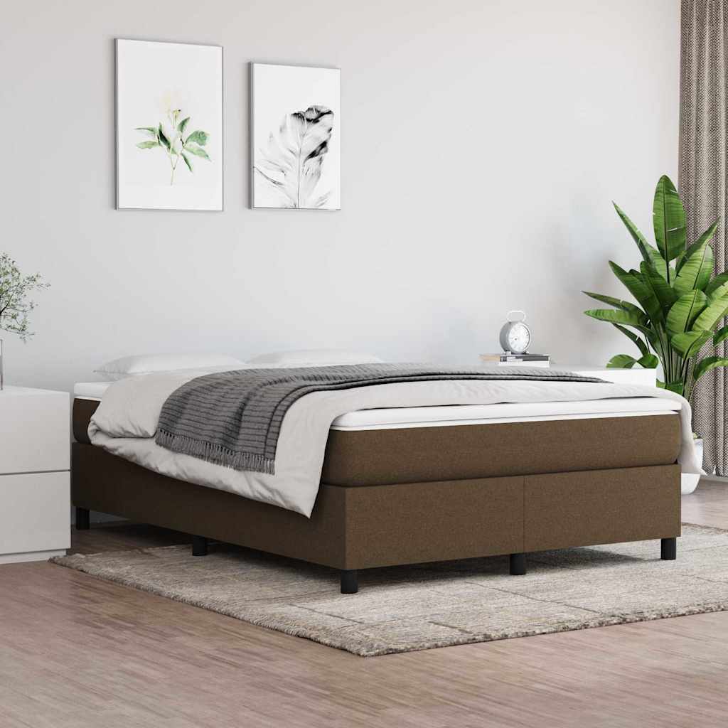 Vidaxl boxspring bed stof donkerbruin 140x200 cm
