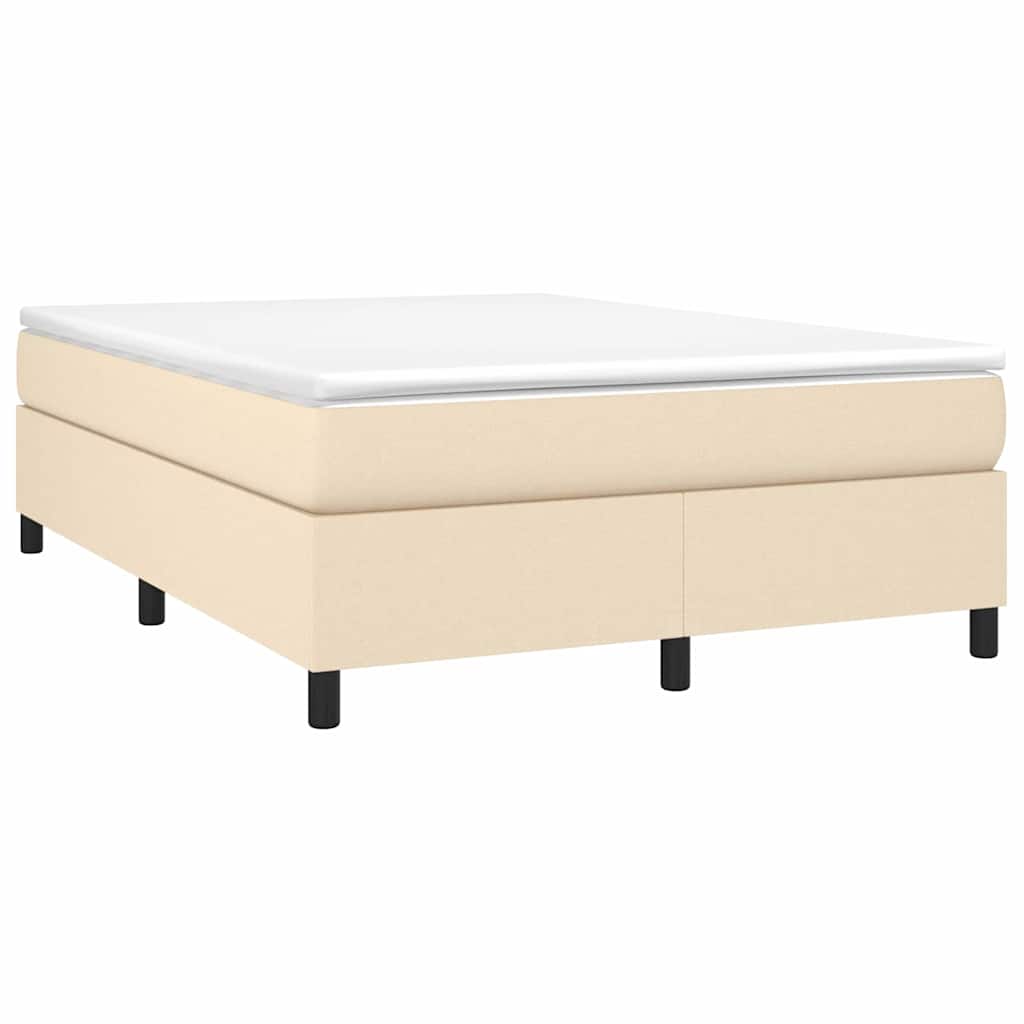Vidaxl boxspring bed stof crèmekleurig 140x200 cm