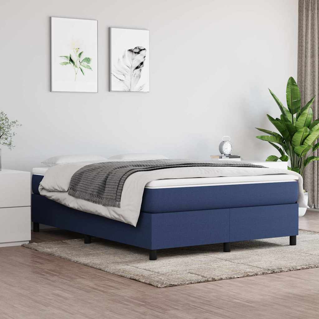 Vidaxl boxspring bed stof blauw 140x200 cm