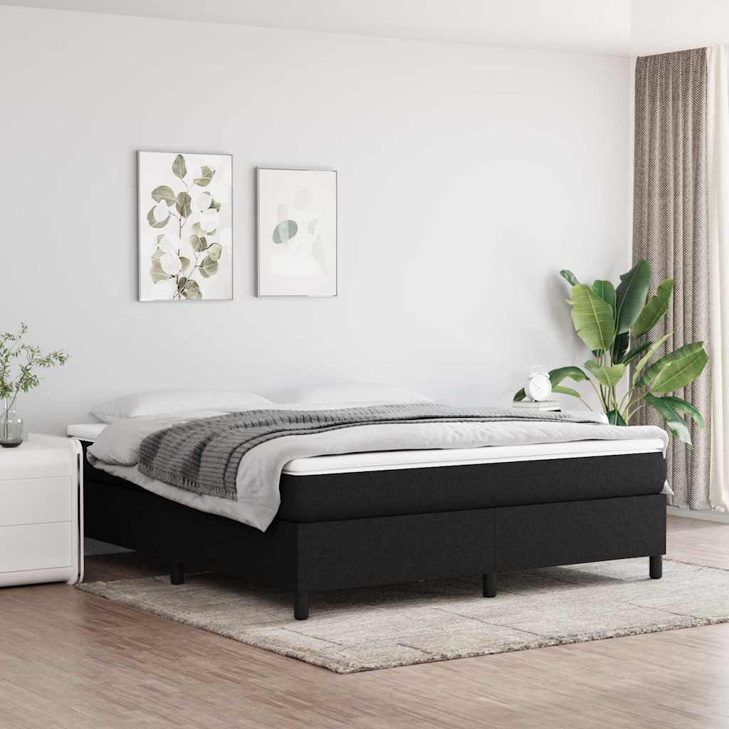 Vidaxl boxspring bed stof zwart 160x200 cm