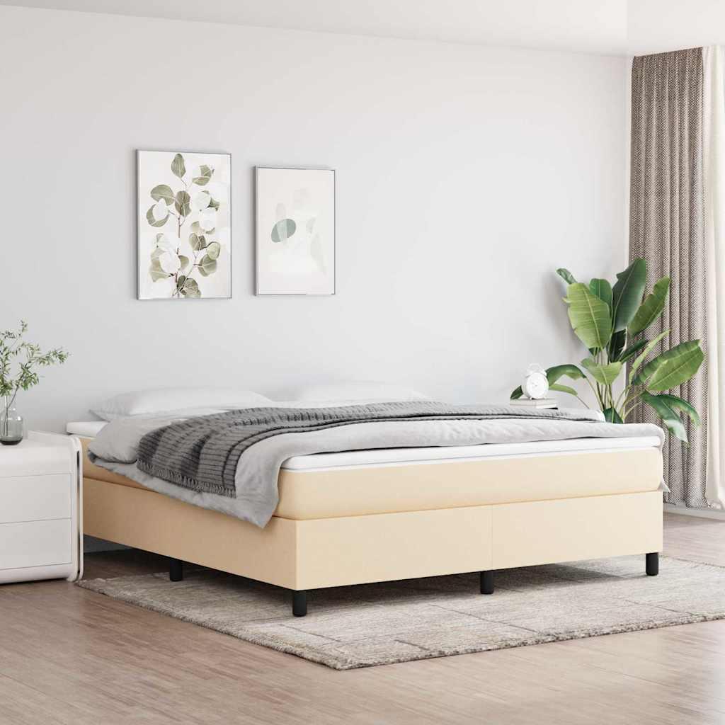 Vidaxl boxspring bed stof crèmekleurig 180x200 cm