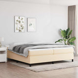 Vidaxl boxspring bed stof crèmekleurig 200x200 cm