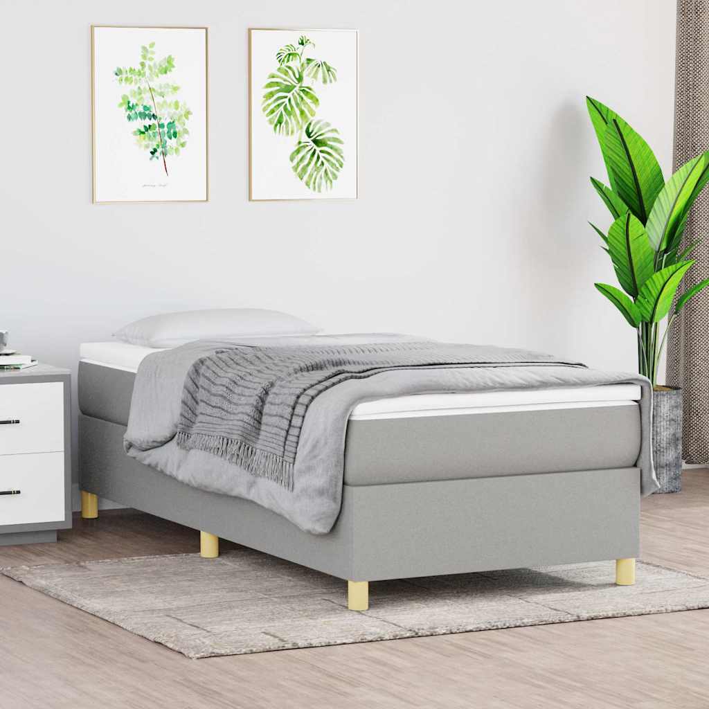 Vidaxl boxspring bed 80x200 cm stof lichtgrijs