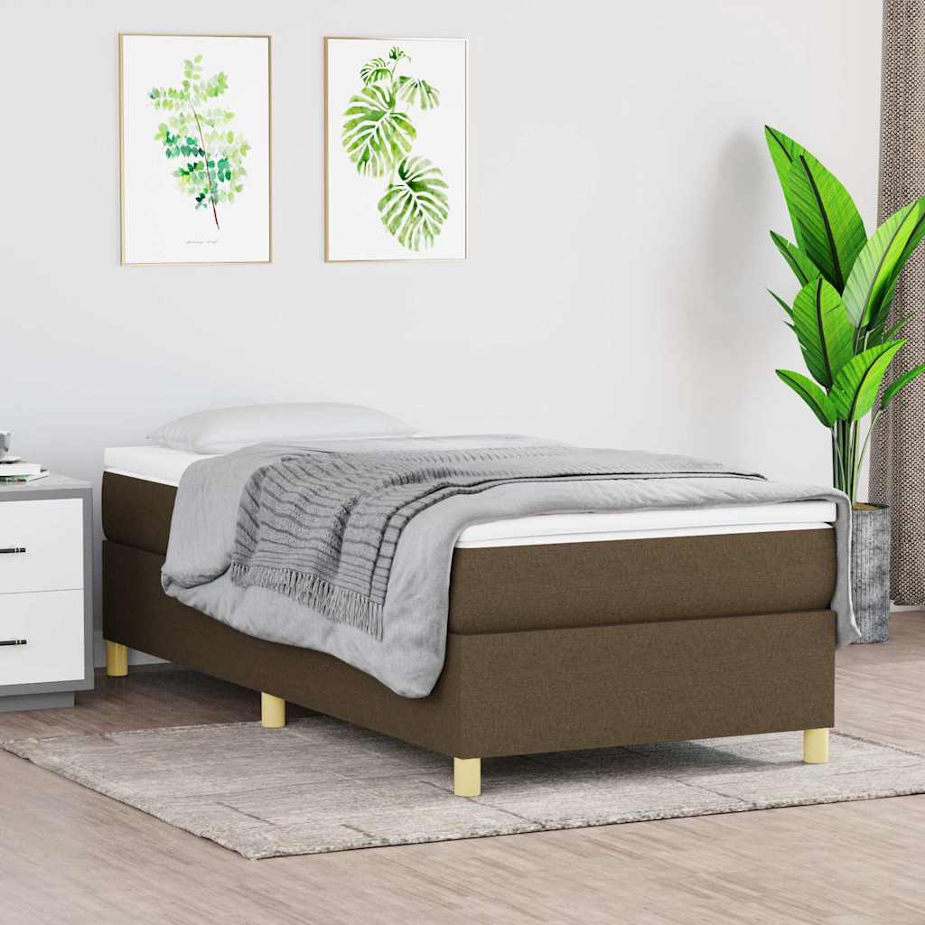 Vidaxl boxspring bed 90x200 cm stof donkerbruin