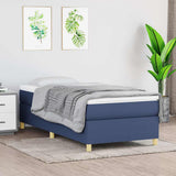 Vidaxl boxspring bed 90x200 cm stof blauw
