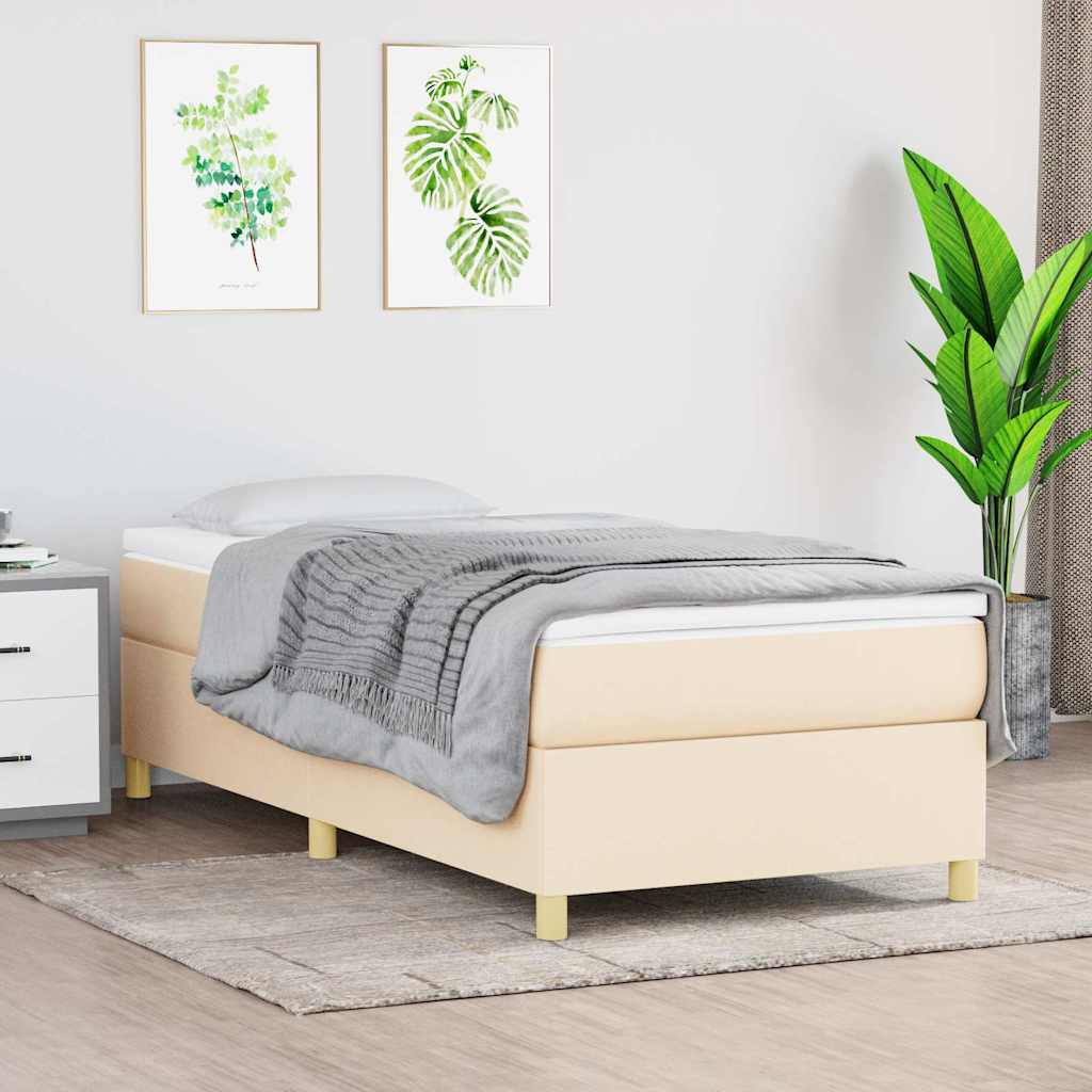 Vidaxl boxspring bed 100x200 cm stof crèmekleurig
