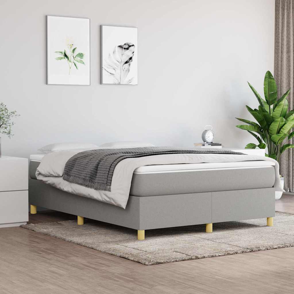 Vidaxl boxspring bed stof lichtgrijs 140x190 cm