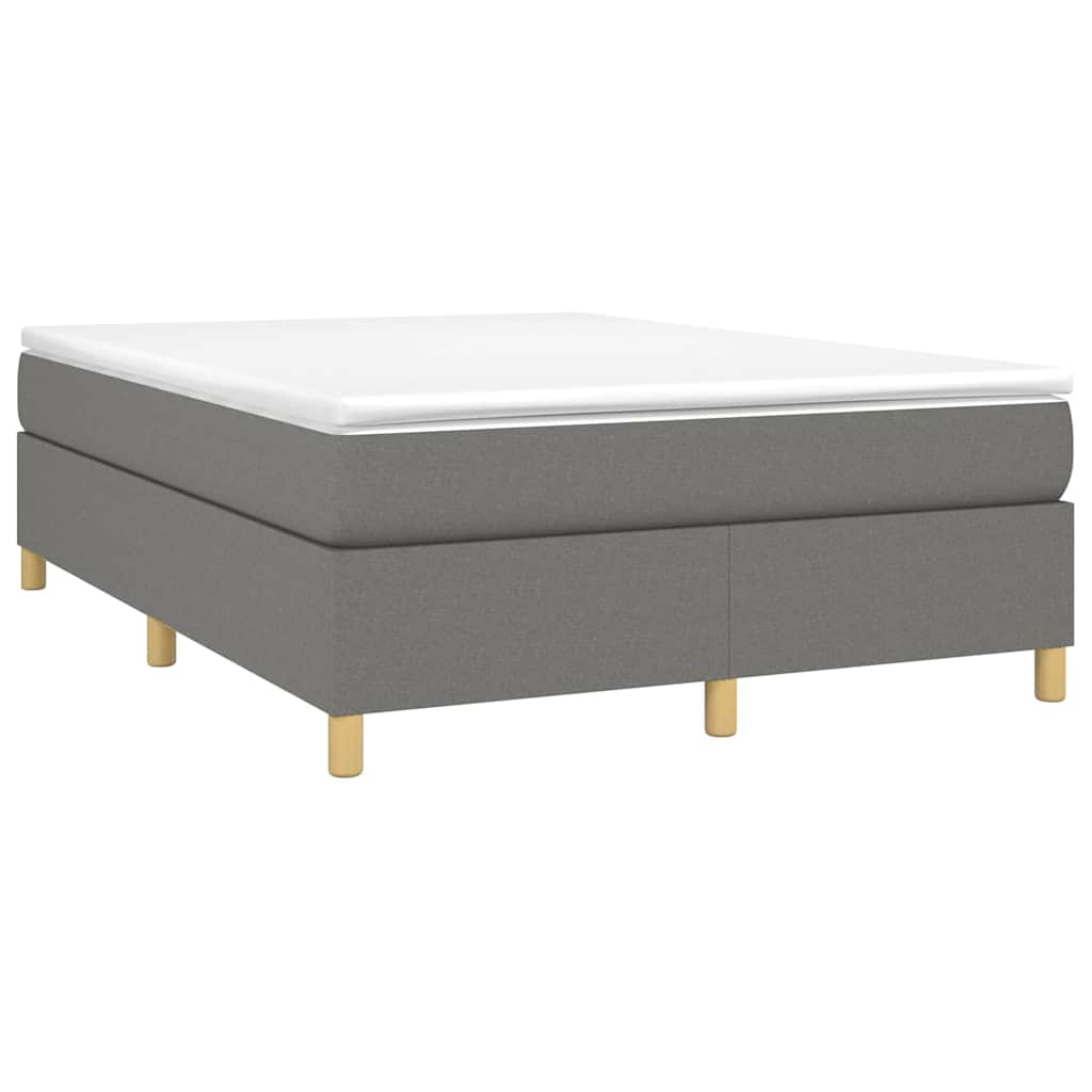 Vidaxl boxspring bed stof donkergrijs 140x190 cm