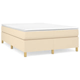Vidaxl boxspring bed stof crèmekleurig 140x190 cm