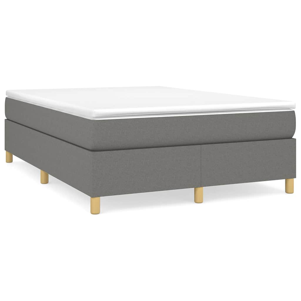 Vidaxl boxspring bed stof donkergrijs 140x200 cm
